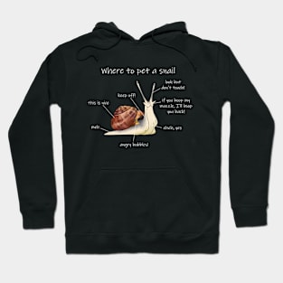 Where to pet a snail - dark version Hoodie